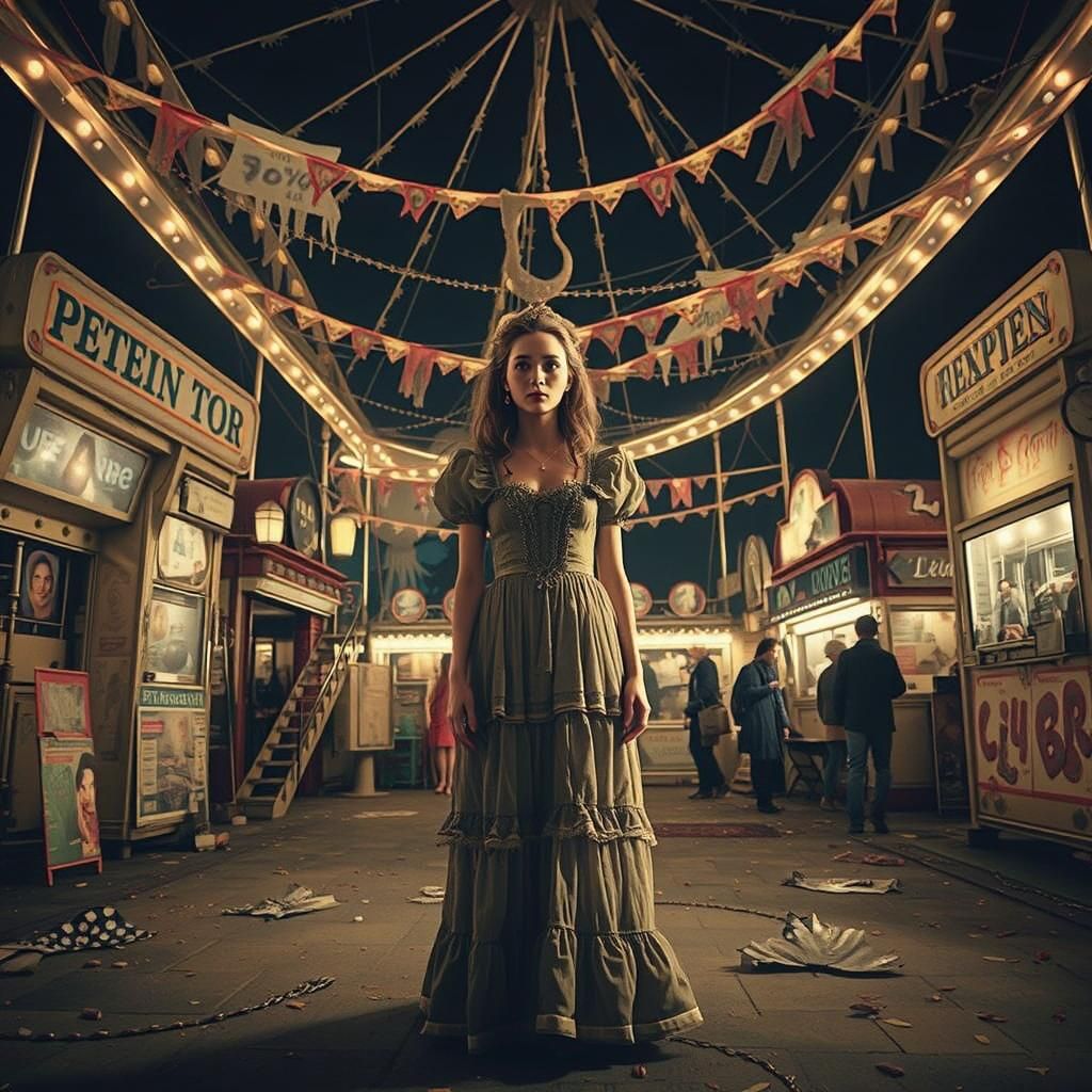 Whimsical Horror: Cinematic Anime-Inspired Film Still