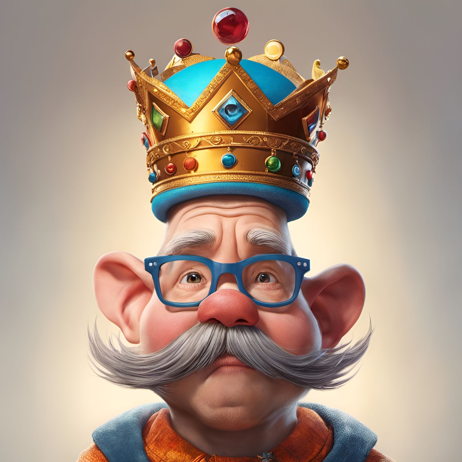 Crayon Royalty: A Pixar-esque Digital Portrait