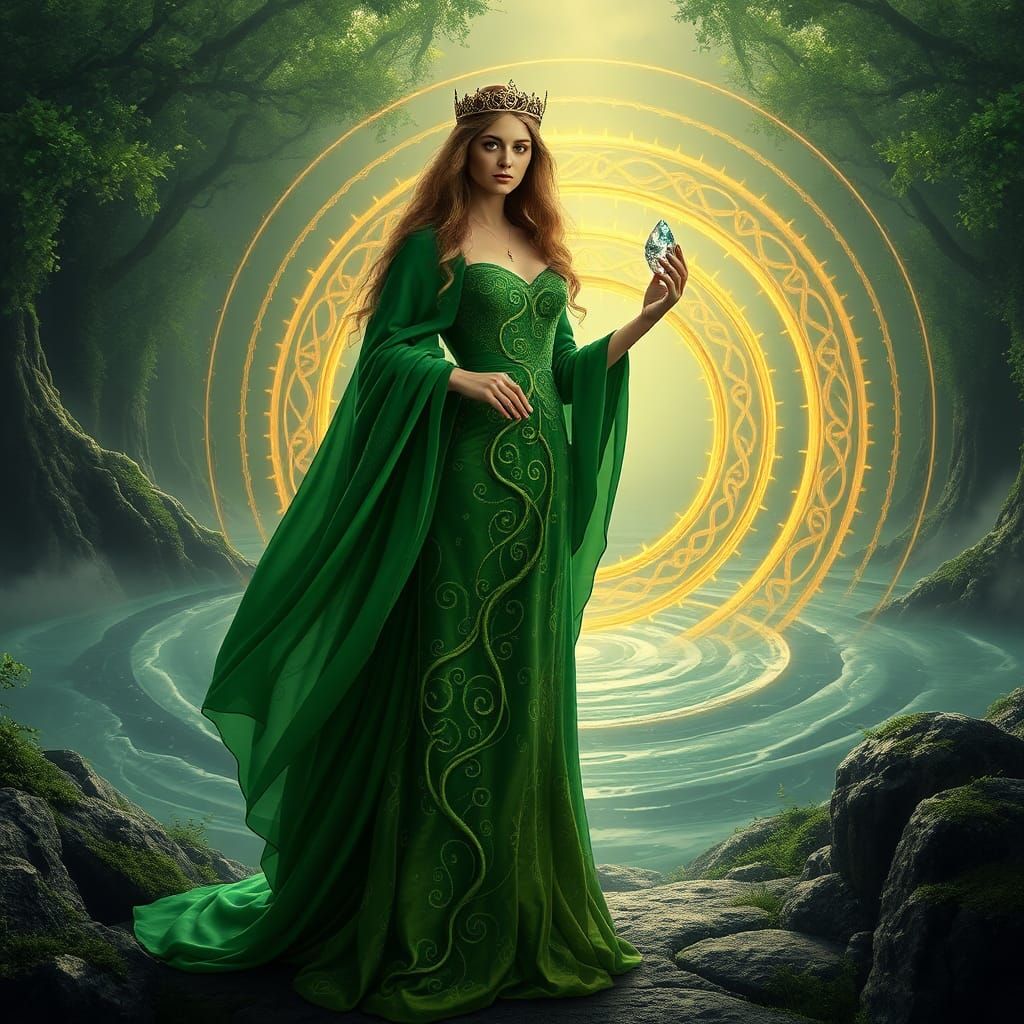Celtic Goddess Danu in Surrealist Style