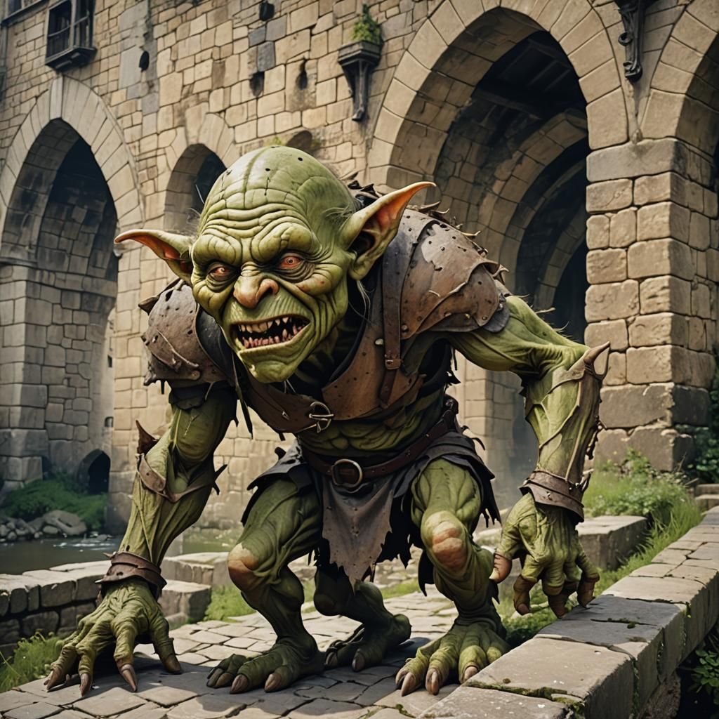 Giant Goblin Under Medieval Bridge