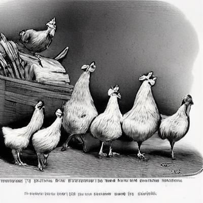 Chickens Clucking Around: A Vintage Cartoon