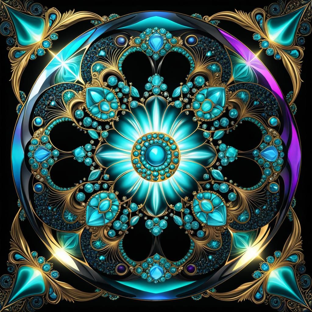 Jesus Christ with Gemstones in Optical Illusion Design