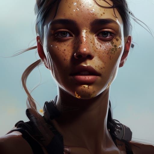 Sunkissed Freckles Portrait in Hyperdetailed Style