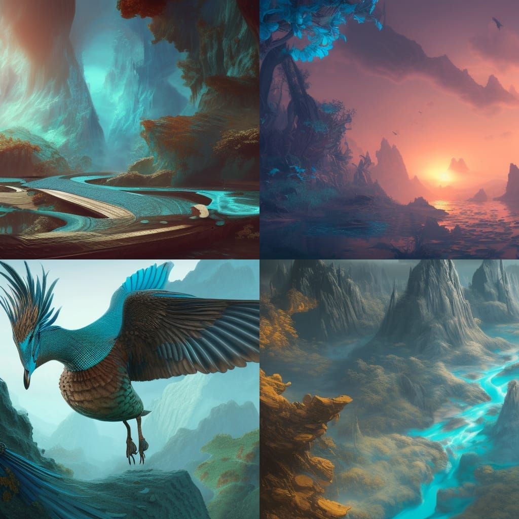 Fantastical Blue Teal Splash Screen in 8K