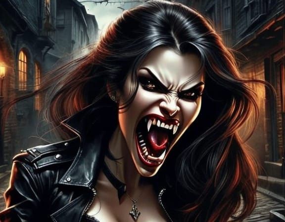 Dark Fantasy Vampires in a Misty Gothic Forest