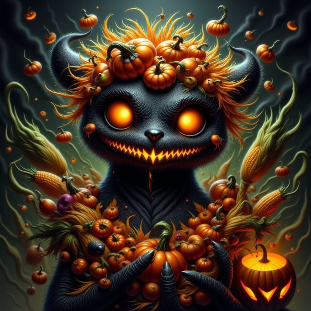 Halloween Thanksgiving Hybrid Creature Art