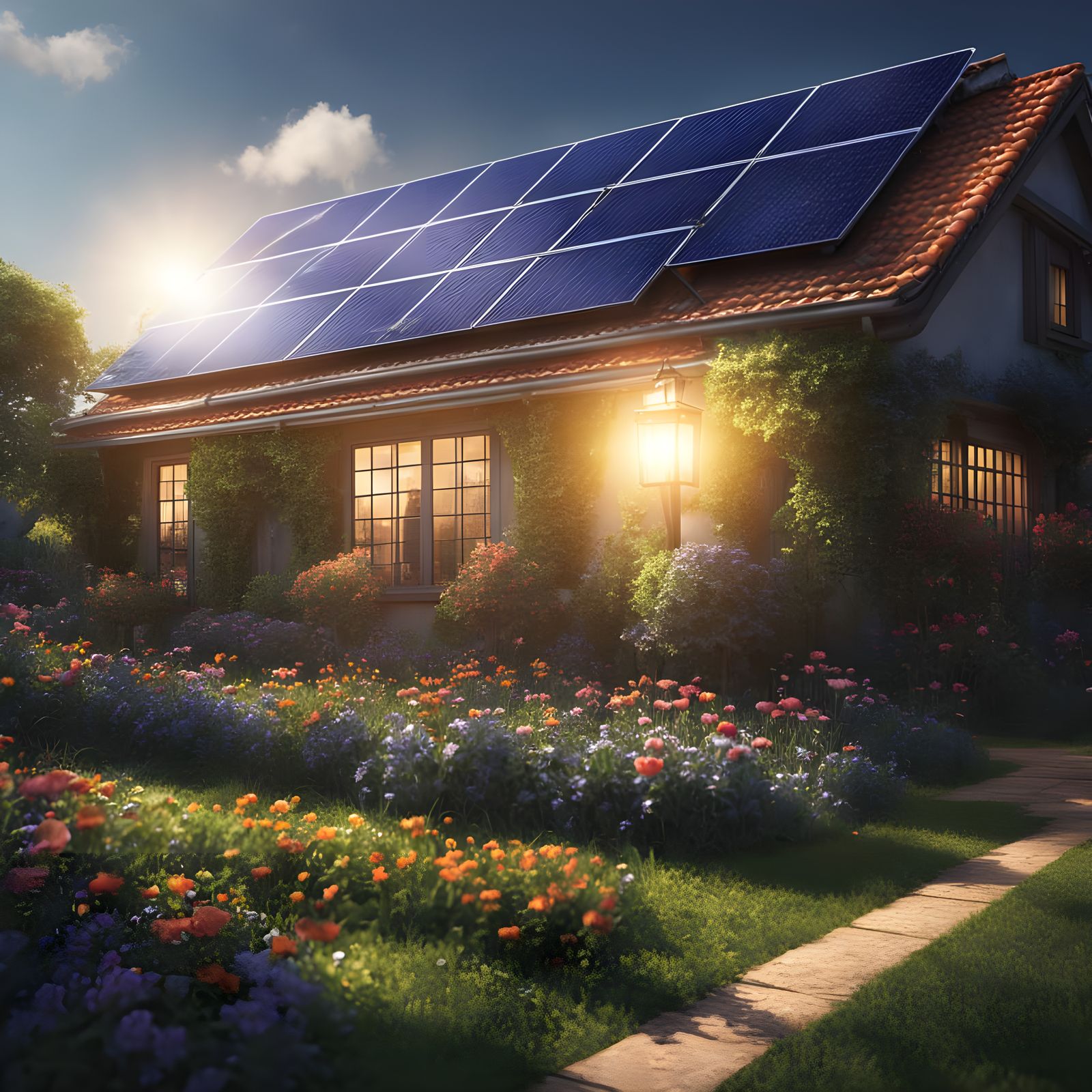 Solar Garden Illumination in a Fantastical Landscape