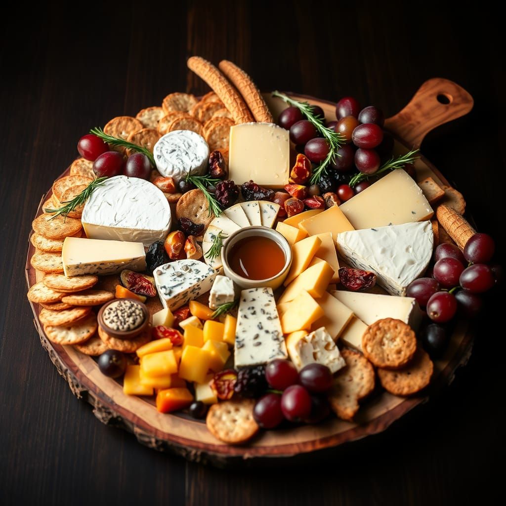 Gourmet Cheese Board in Moody Lighting
