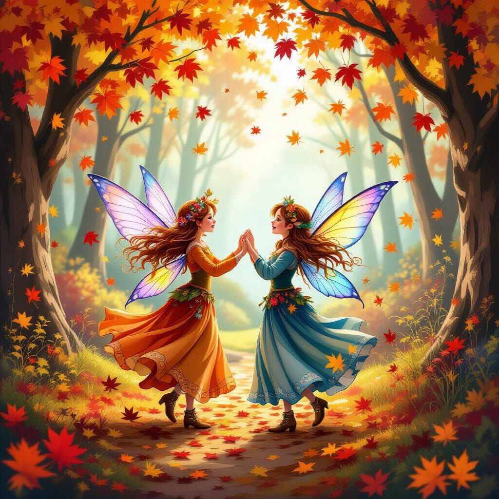 Magical Fairy Kingdom Celebrates Amidst Autumn Leaves