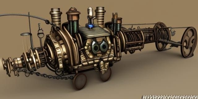 Strange Steampunk Engine Illustration