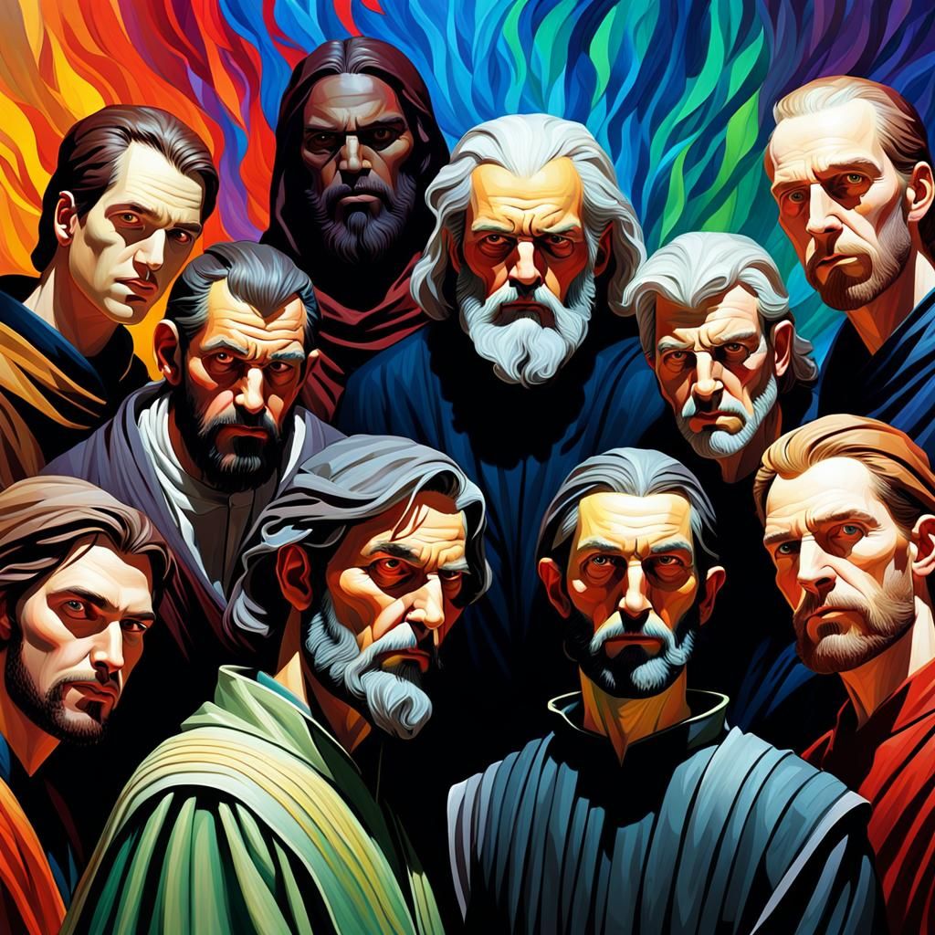 Realism Masters Inspire Gathering of Men: 8K