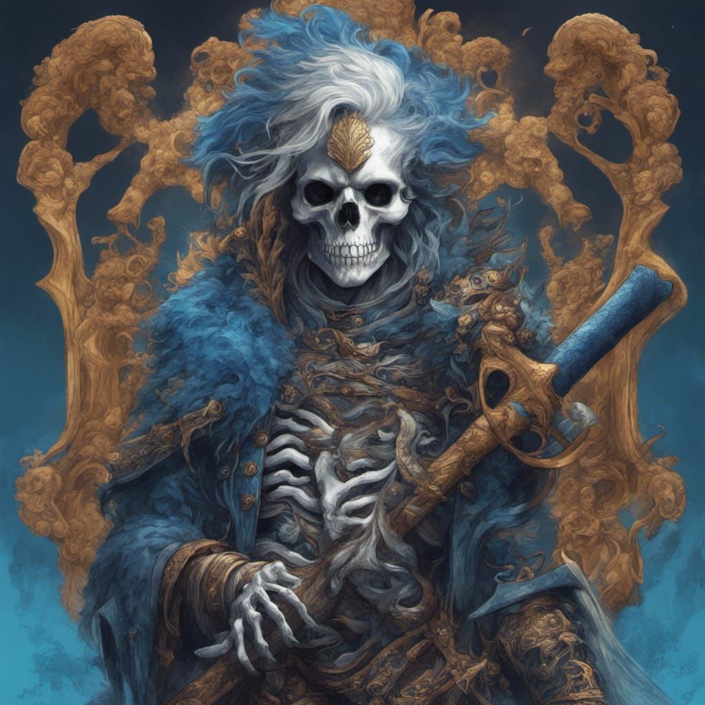 Skeleton Warrior with Wolf Head and Axe