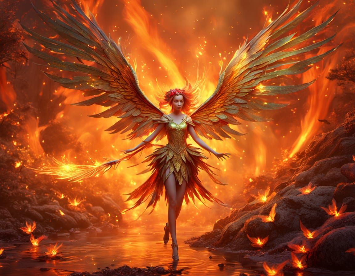 Blazing Fire Fairy Flies in Crimson Forest