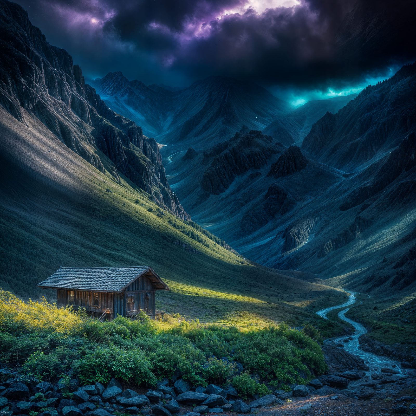 Iridescent Detailed Scene in Hyperrealistic Style