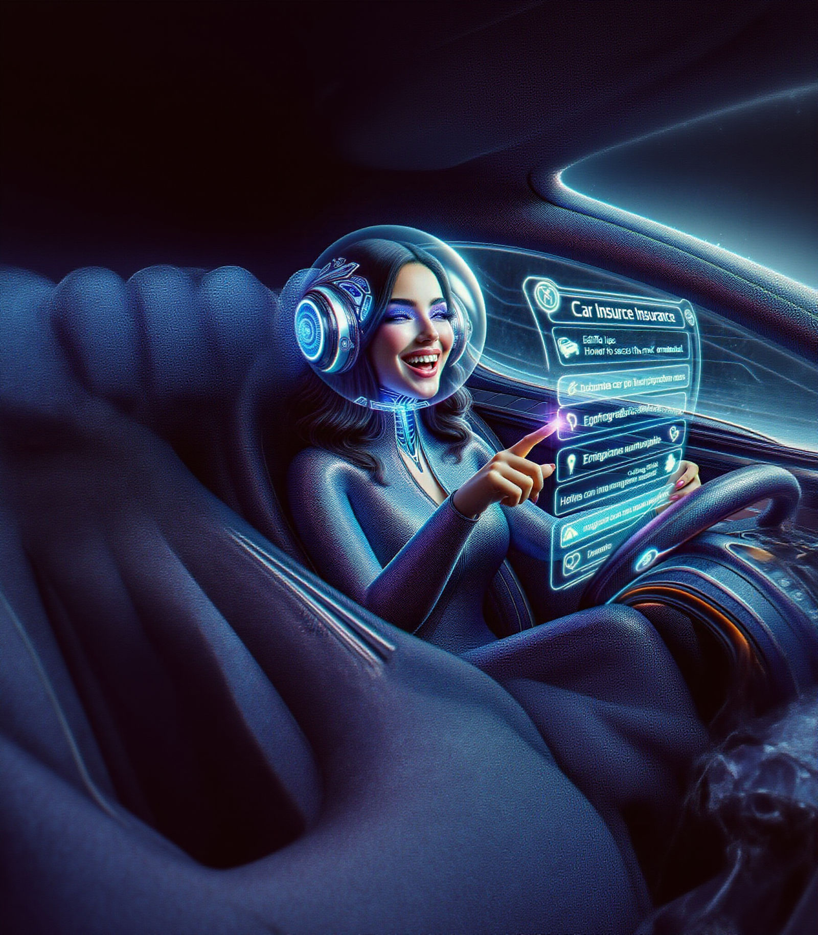 Future Driver Compares Auto Insurance Quotes Holographically