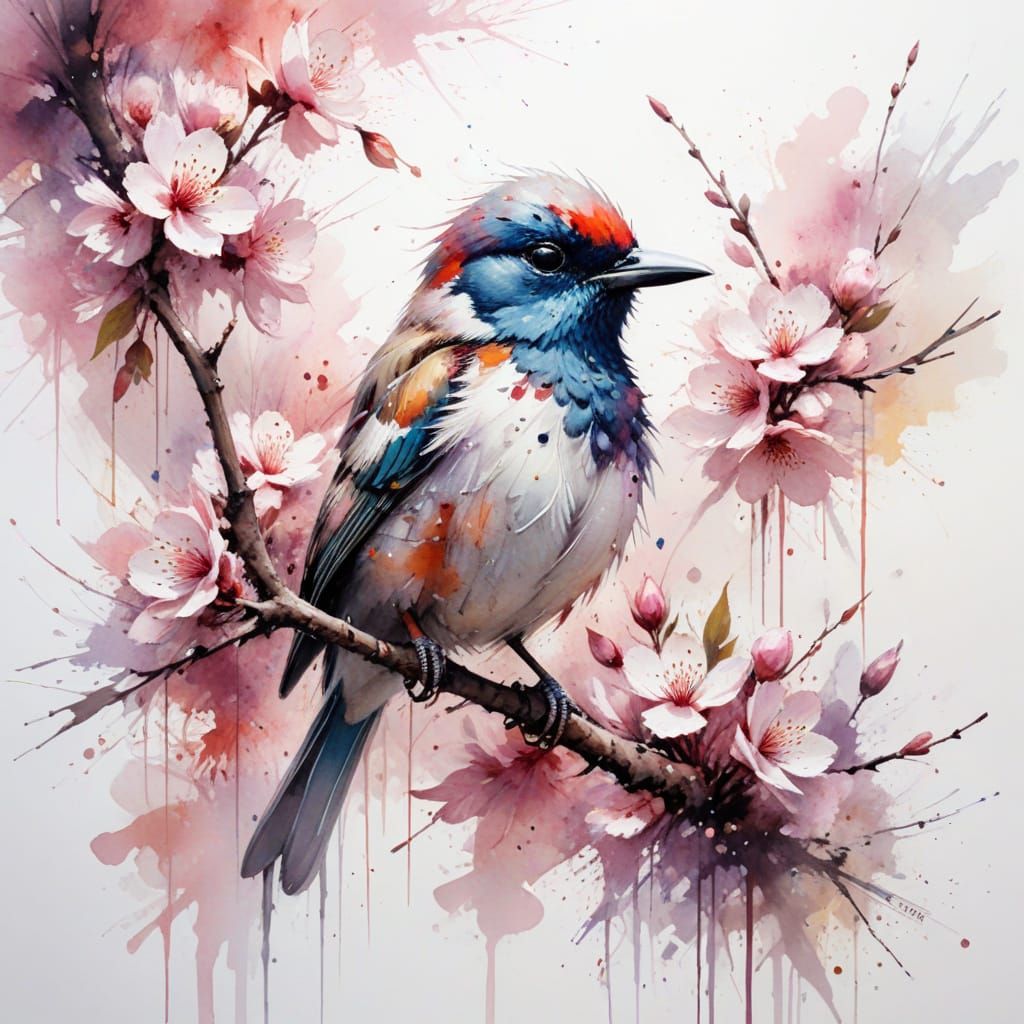 Ethereal Watercolour Bloom in Whimsical Style