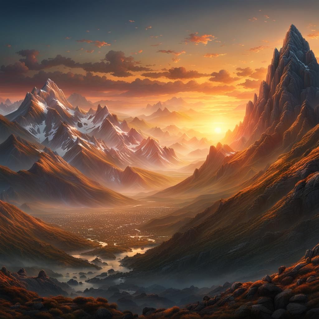 Epic Sunrise Over Majestic Mountains