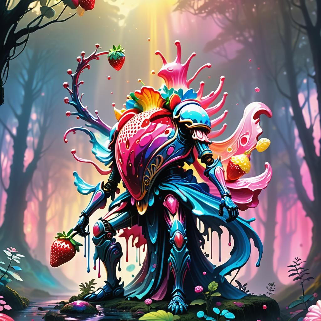 Strawberry Candy Regal Figure in Mystical Forest