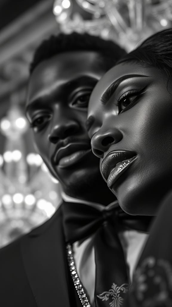 Elegant Black Couple in 1920s Hollywood Style