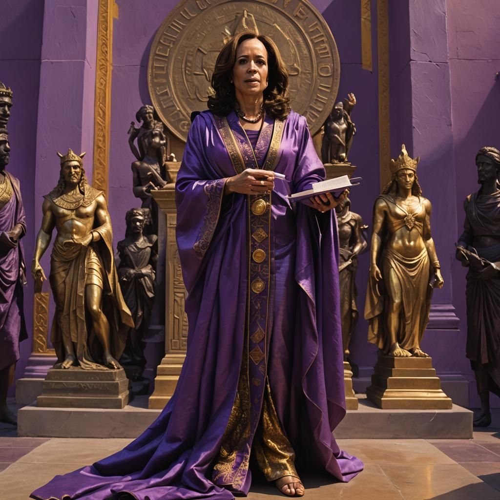 Lady of Babylon in Purple: A Baroque-Inspired Portrait