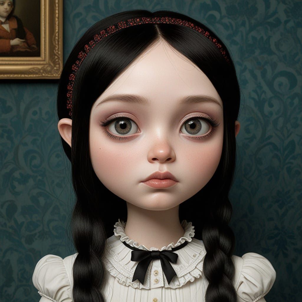 Gothic Cartoon in the Style of Mark Ryden and Ingres
