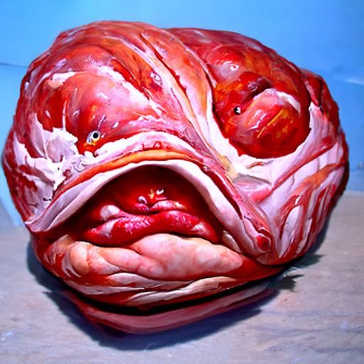 Blobfish Portrait in Oil Painting Style
