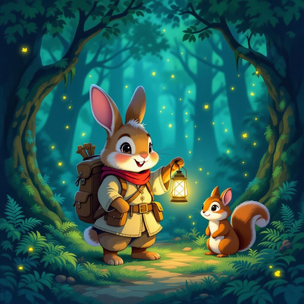Enchanted Forest Adventure with Bunny, Owl and Squirrel
