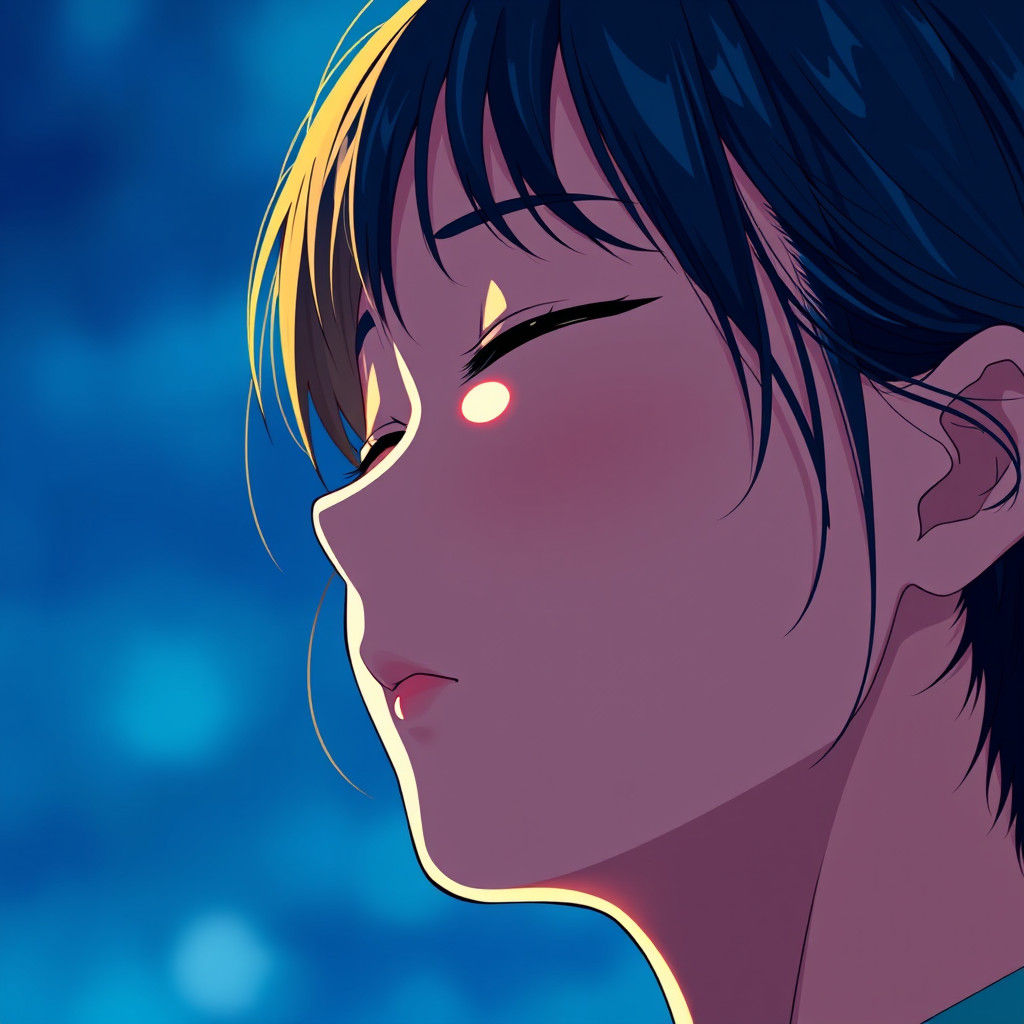 Emotional Portrait in Anime Style with Cinematic Lighting