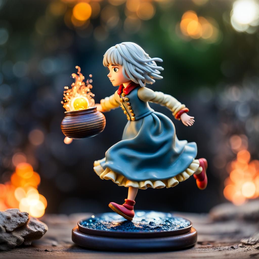 Howl's Moving Castle: Sophie and Calcifer Splash Art