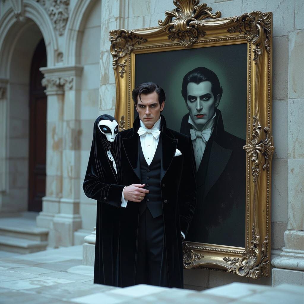 Barnabas Collins and Portrait in Gothic Style