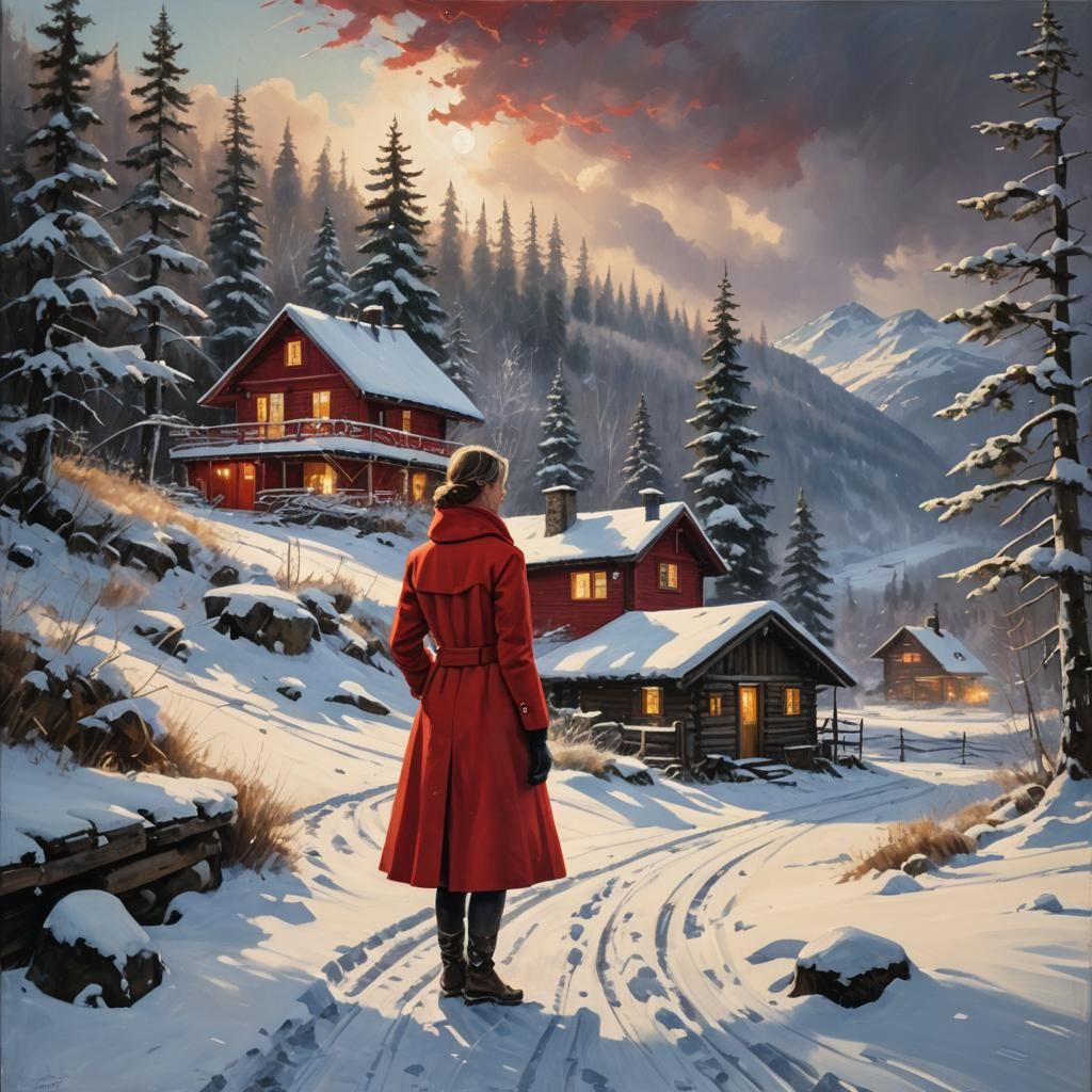 Woman in red