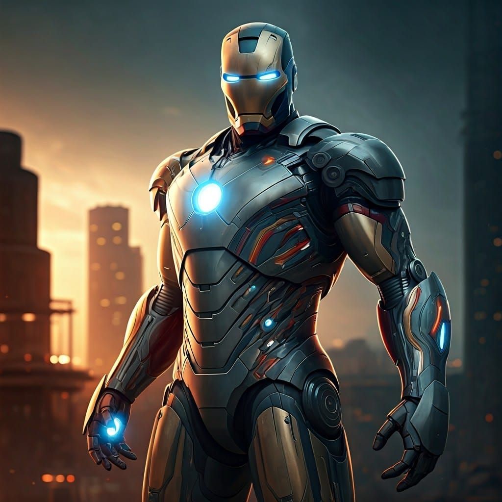 Ironman in Futuristic, Metallic Armor