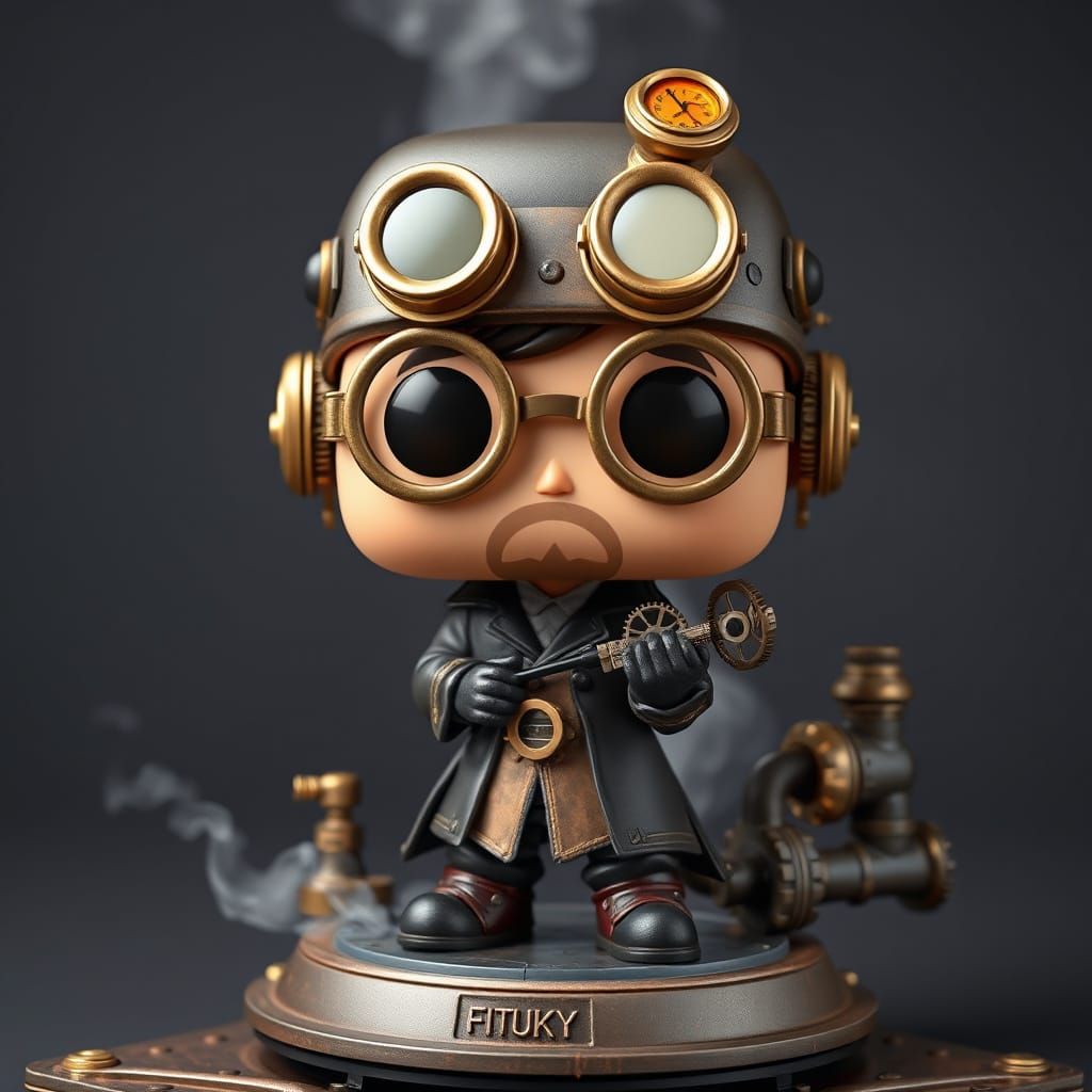 Steampunk Inventor Vinyl Figure in Anime Style
