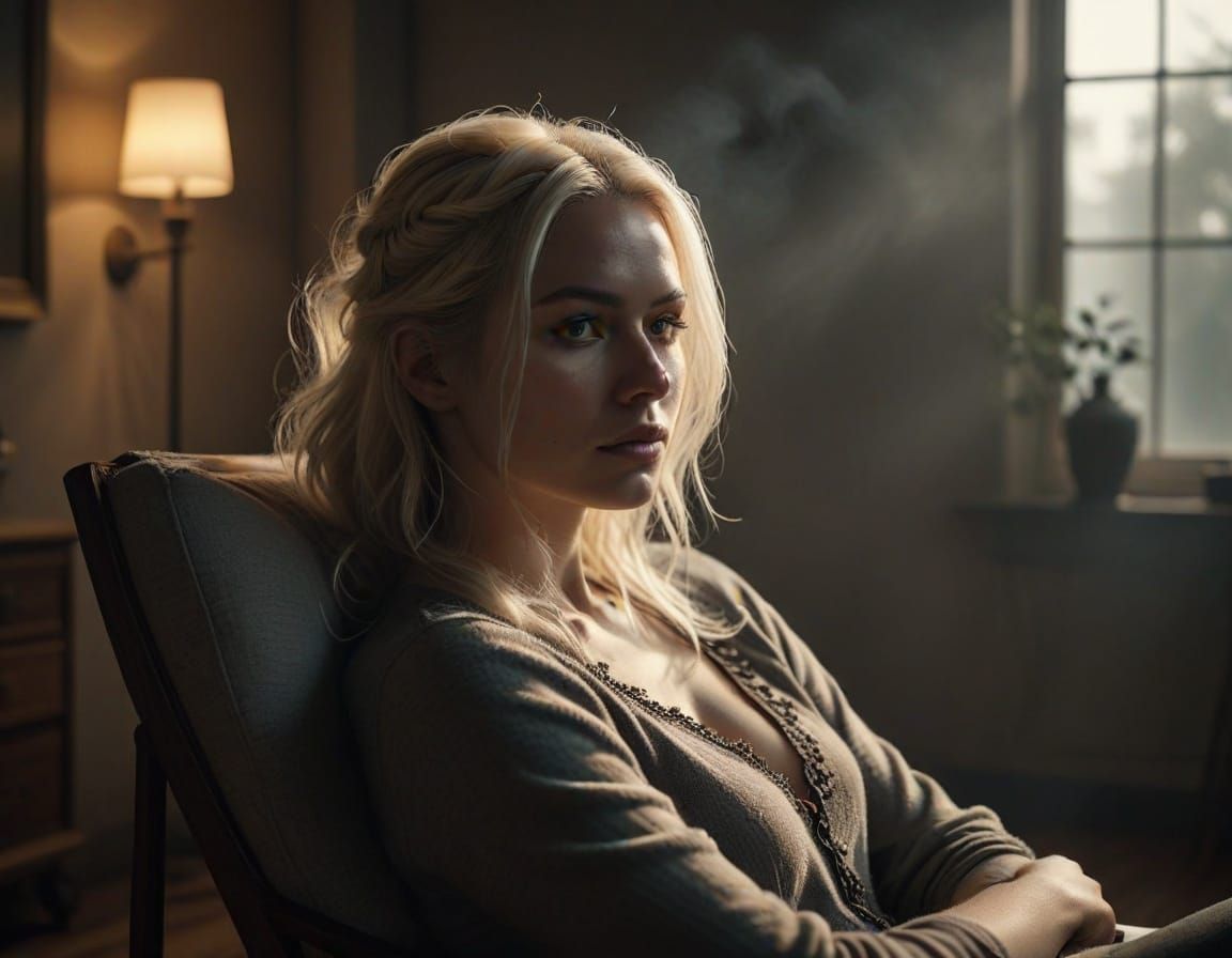 Ethereal Scandinavian Woman in Soft Light