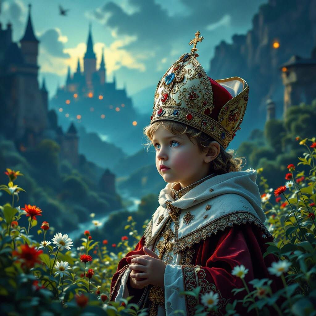 Child Pope John II in Magical Polish Landscape