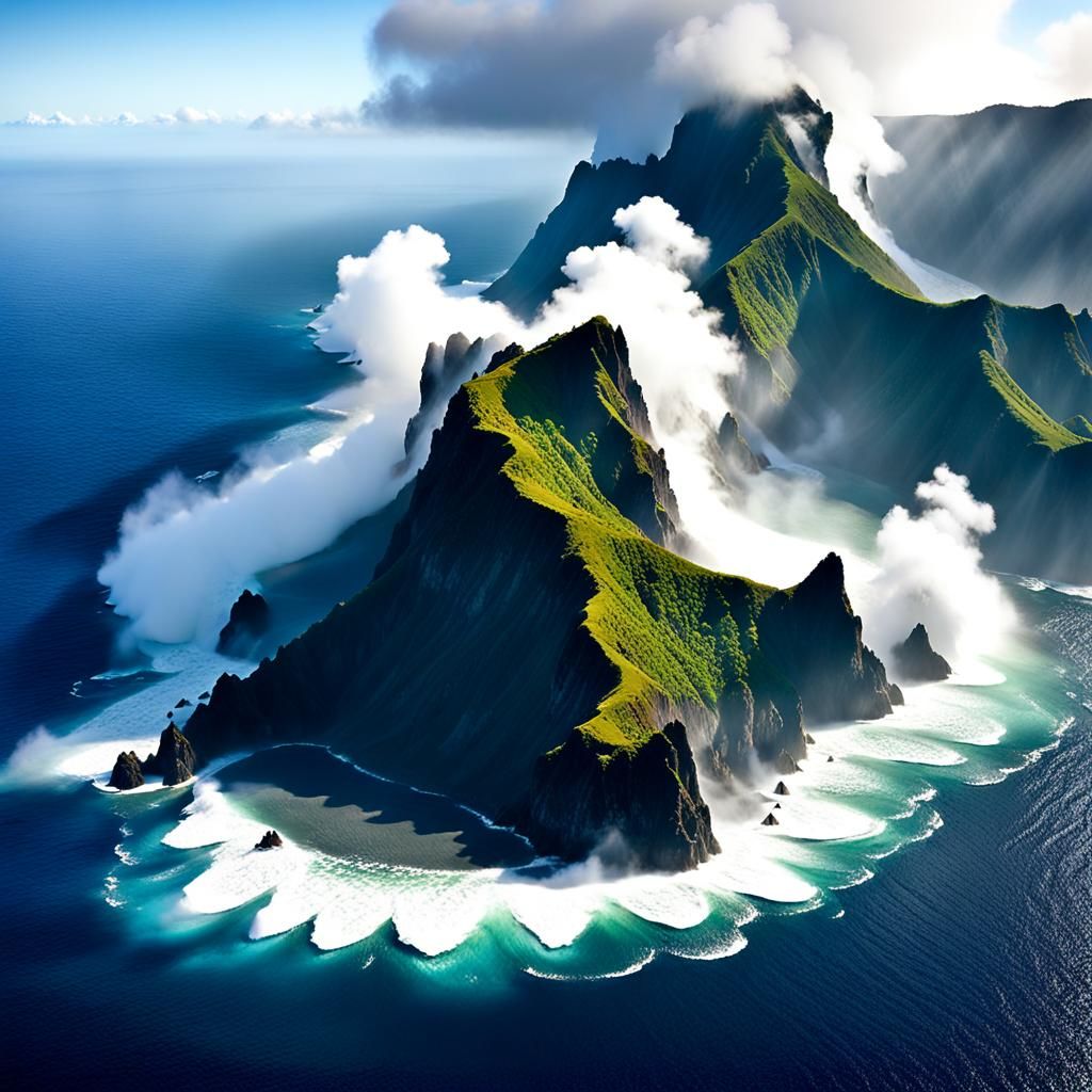 Boiling Island in the Pacific: 3D Digital Art
