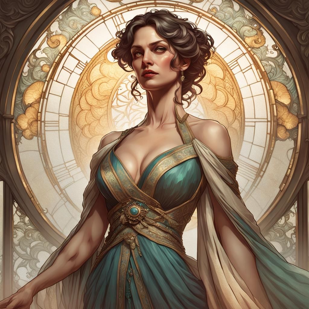 Radiant Woman Portrait in Sumptuous Pose