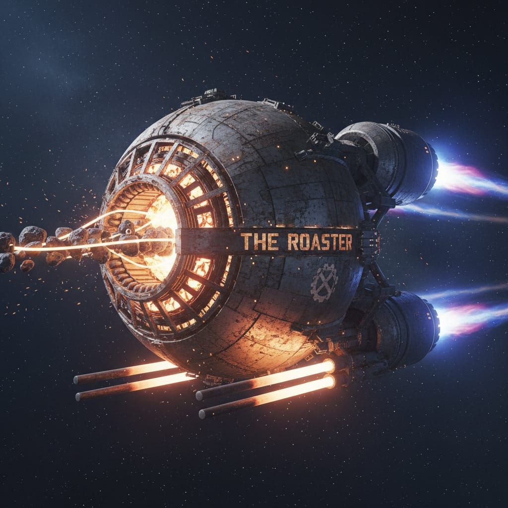 The Roaster Spaceship: Galactic Smelter with Warp Nacelles