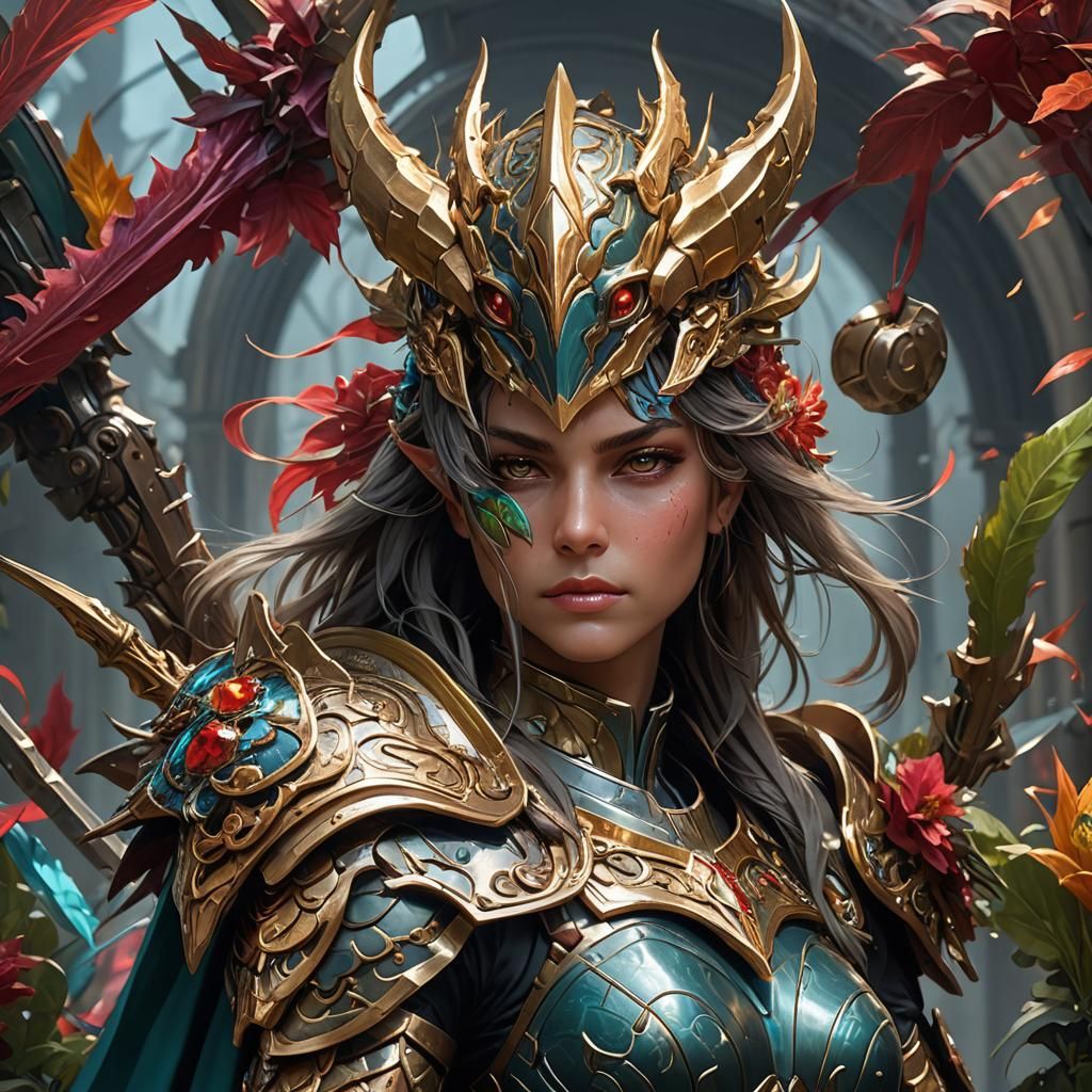 Armored Slug Warrior Portrait in Hyperdetailed Style