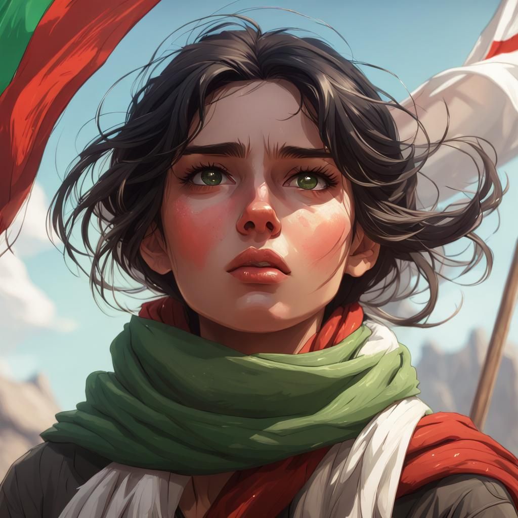 Crying Girl Portrait in Dynamic Lighting