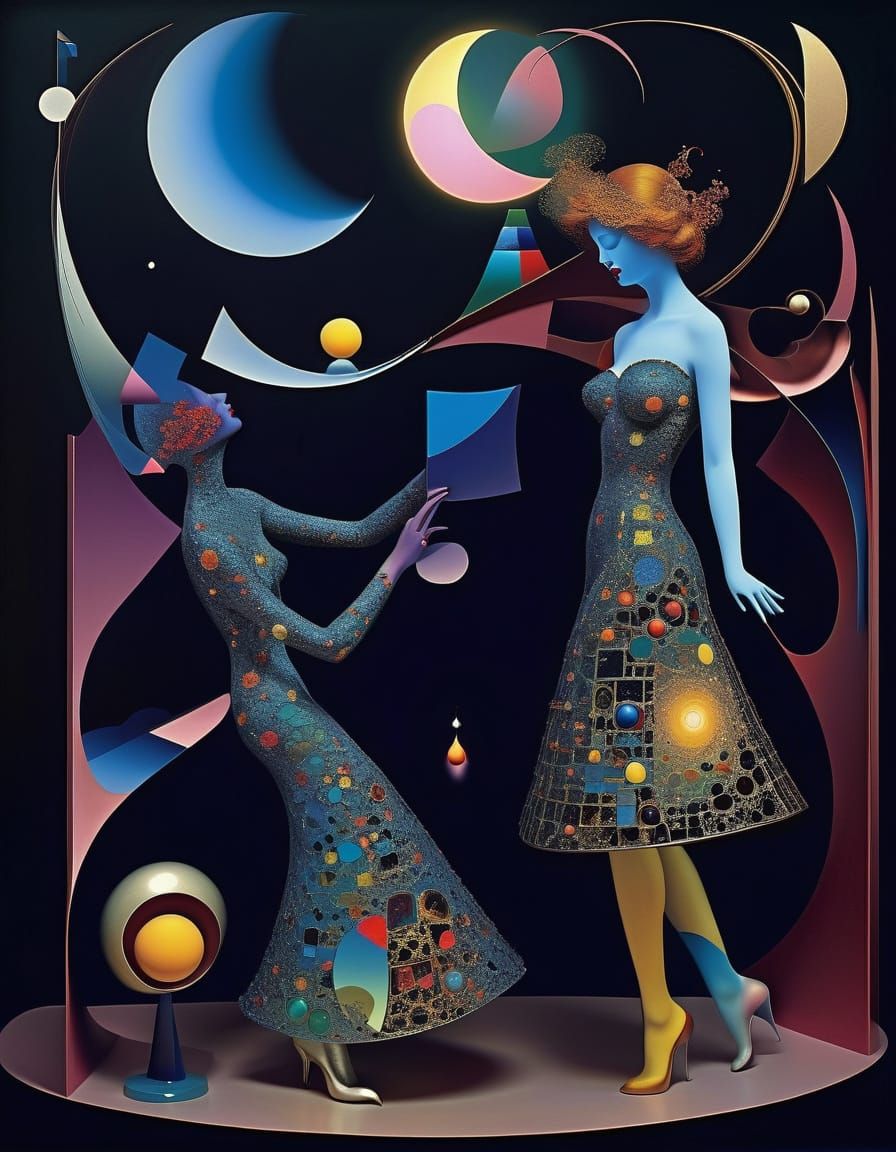 infinite curved space metalorganic architextual framework 3D  fractal chromoshadow surrealastic by artist "Rufino Tamayo...