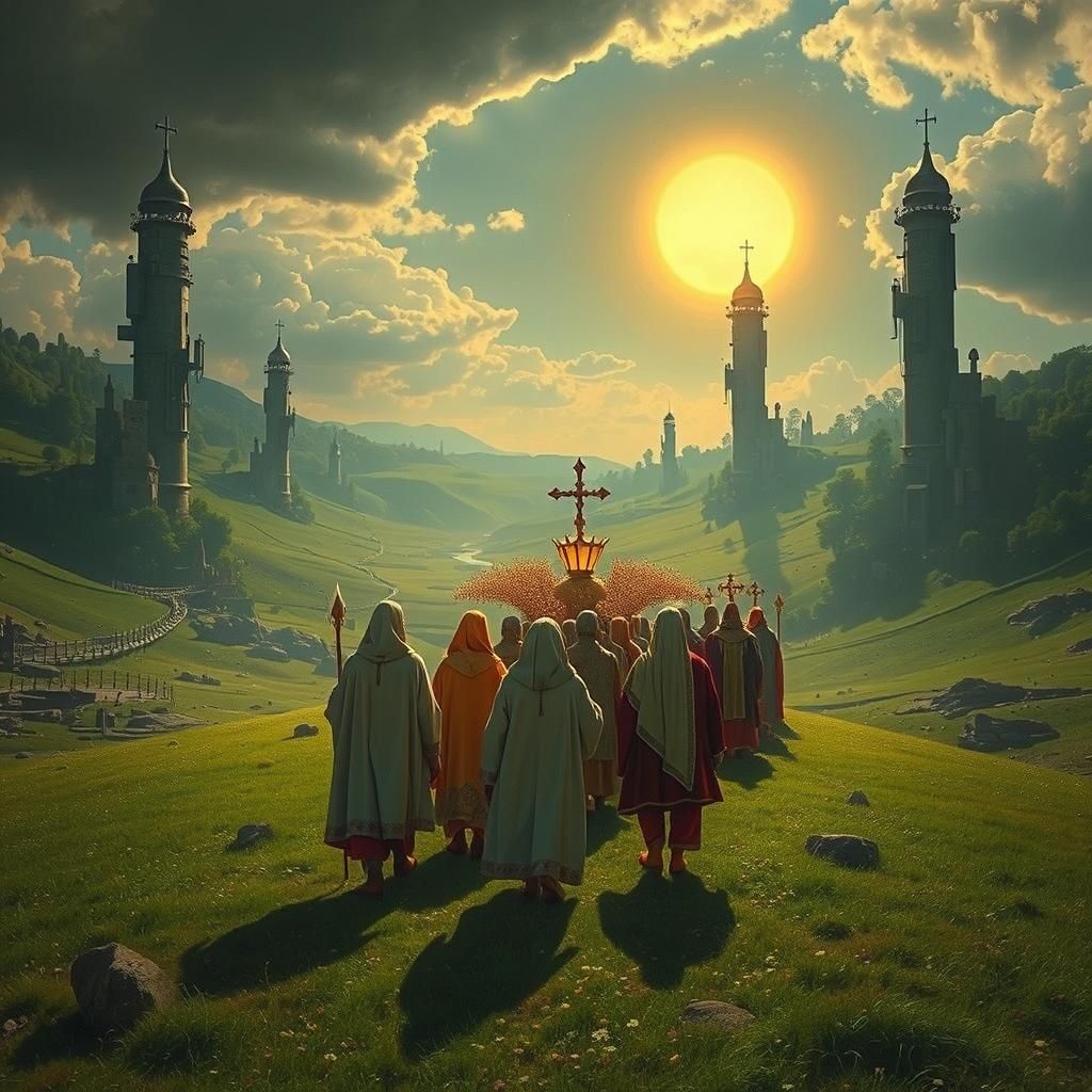 Priest Walks Through Surreal Valley