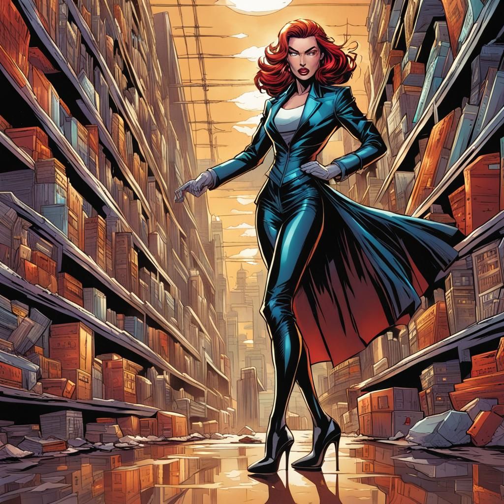 Female Villain in High Heels: Comic Book Art