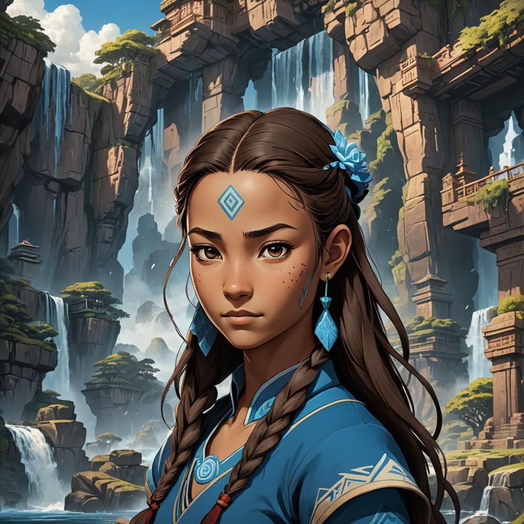 Katara Avatar Portrait: Detailed Matte Painting