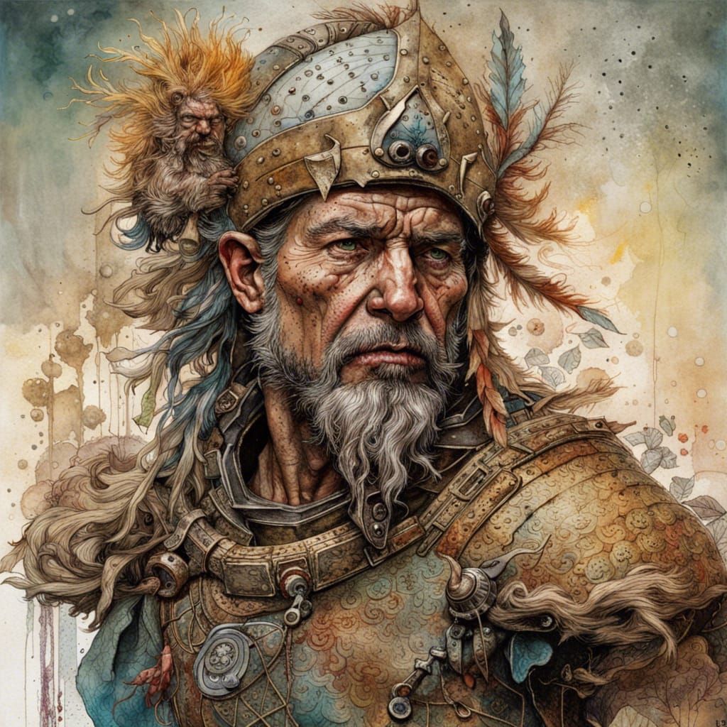 A spartan warrior, by Jean-Baptiste Monge and Norman Rockwell, insanely detailed and textured, volumetric, intricate, sw...