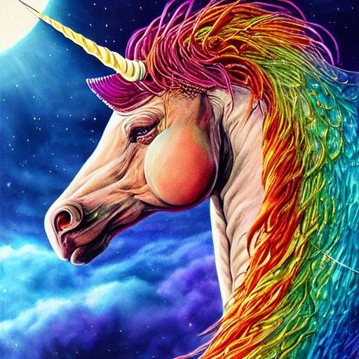 Hyperdetailed Alien Unicorn in Galactic Spacecore Style