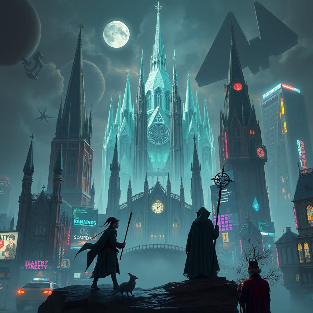 Artists Unite in Haunted Futuristic Cityscape