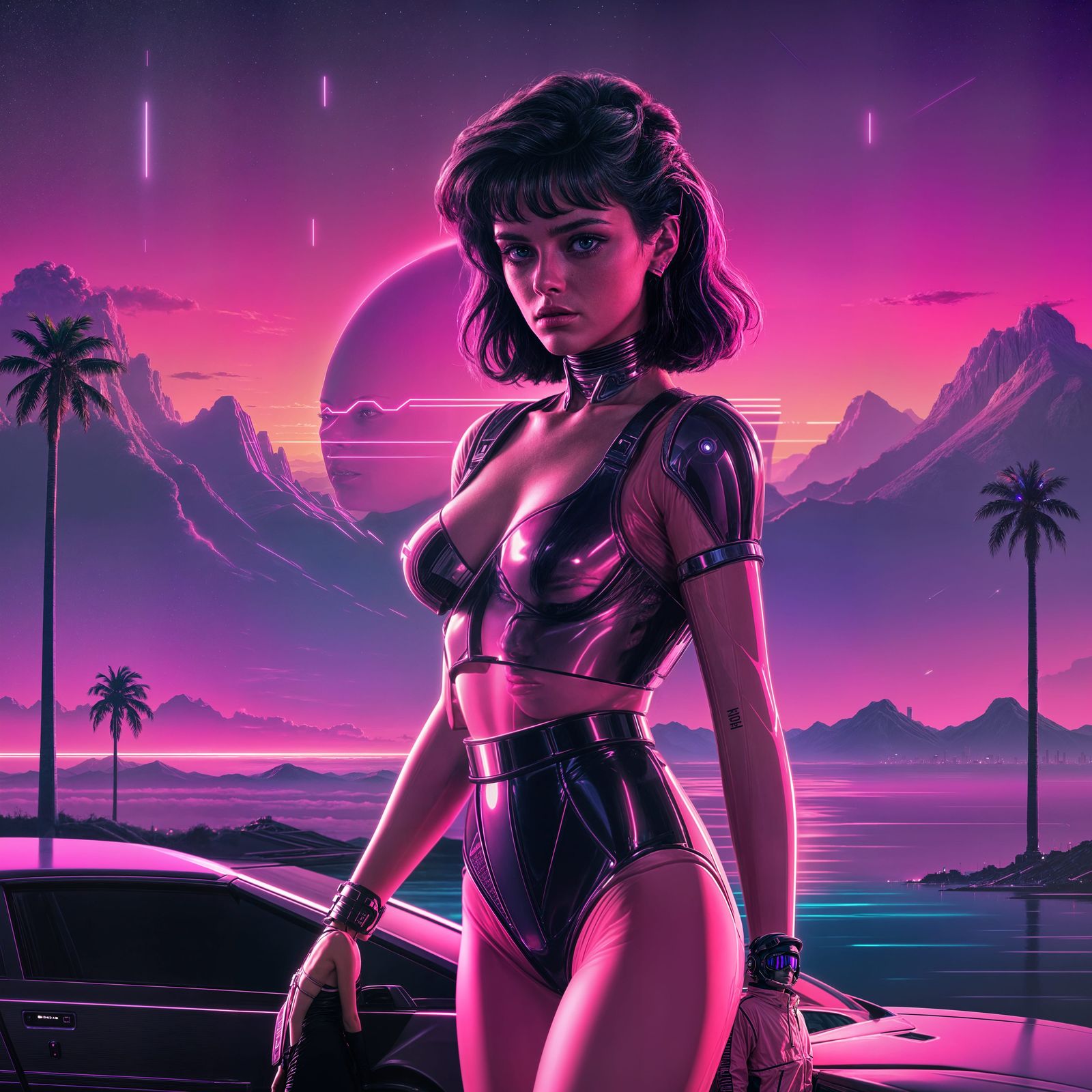 Melancholy Synthwave Scene with Nostalgic Colors