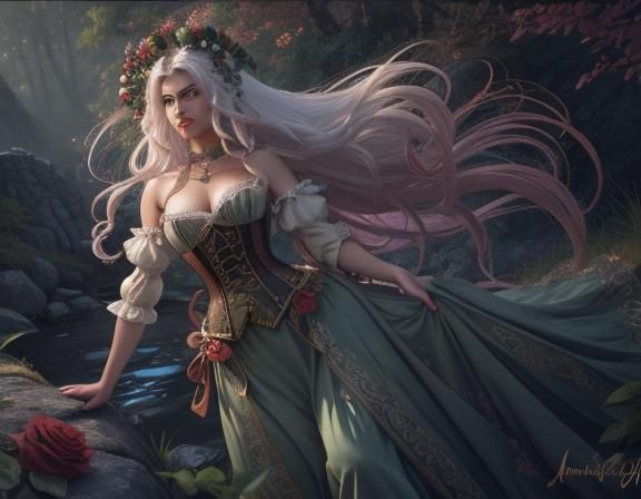 Fantasy Fairy in Forest Concept Art