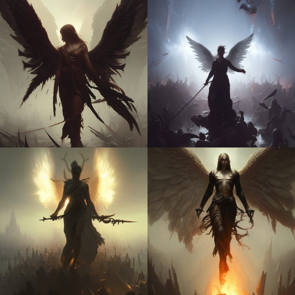 Angelic Feast in Dark Fantasy Style